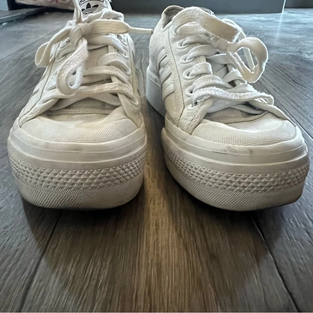 Adidas Nizza Platform Lace Up Sneakers White Size 7 - Picture 3 of 9